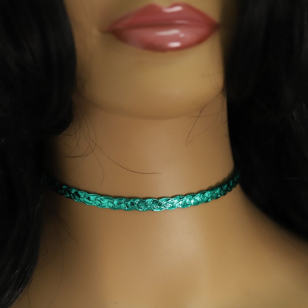 Turquoise Tone Choker Adjustable Length Trendy Chokers (#31)